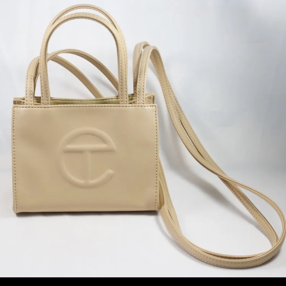 Telfar small cream bag